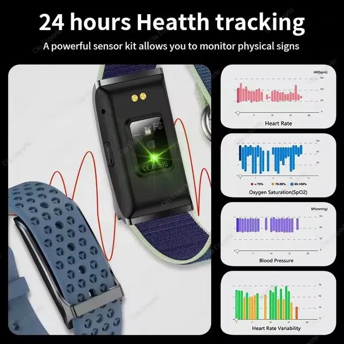 Nouveau GPS trajectoire AI Bracelet de santé fréquence cardiaque pression artérielle moniteur HRV rappel d'appel montre intelligente bande de Sport Fitness Tracker