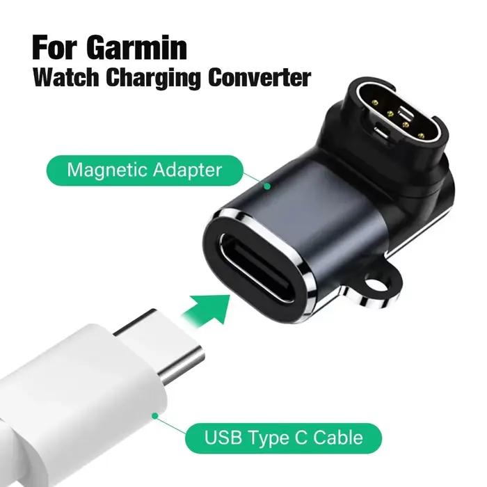 Pour Garmin Fenix 8 7 7S 7X 6S 6 Forerunner 955 965 USB-C chargeur Smartwatch adaptateur