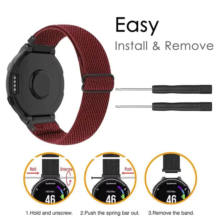 Bracelet en Nylon Trail Loop pour Garmin Forerunner 735XT 735 230 235 620 630