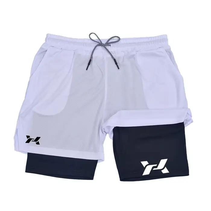 Shorts de course pour hommes 2 en 1