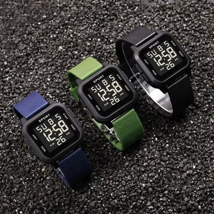 Montres de sport de plein air pour enfants, réveil multifonctionnel, montres numériques pour garçons, montre électronique militaire lumineuse et étanche