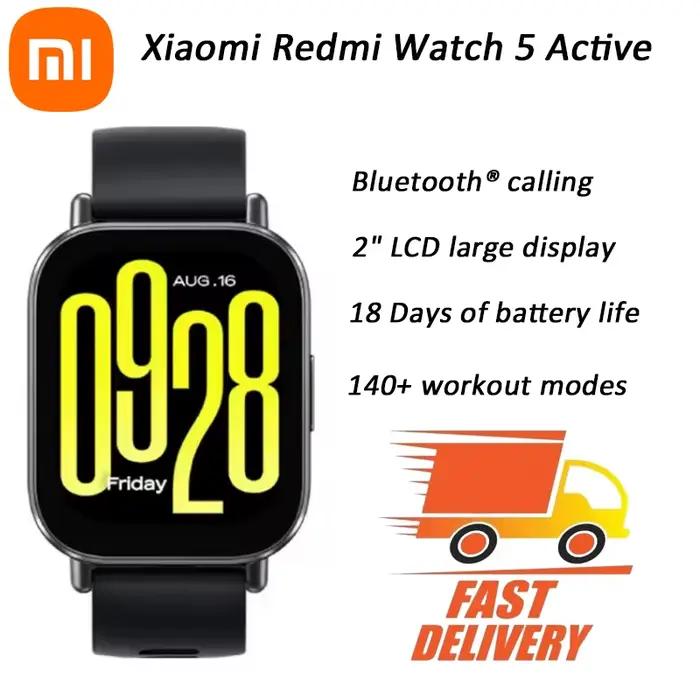 Version Globale Xiaomi Redmi Watch 5 Active Écran LCD 2'' Appel Bluetooth Plus de 140 Modes Sportifs Batterie 470mAh