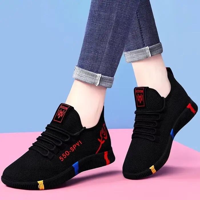 Tenis Feminino 2026 Chaussures vulcanisées pour femmes, baskets légères et souples en maille respirante, chaussures plates à plateforme à lacets décontractées pour femme, Basket Femme