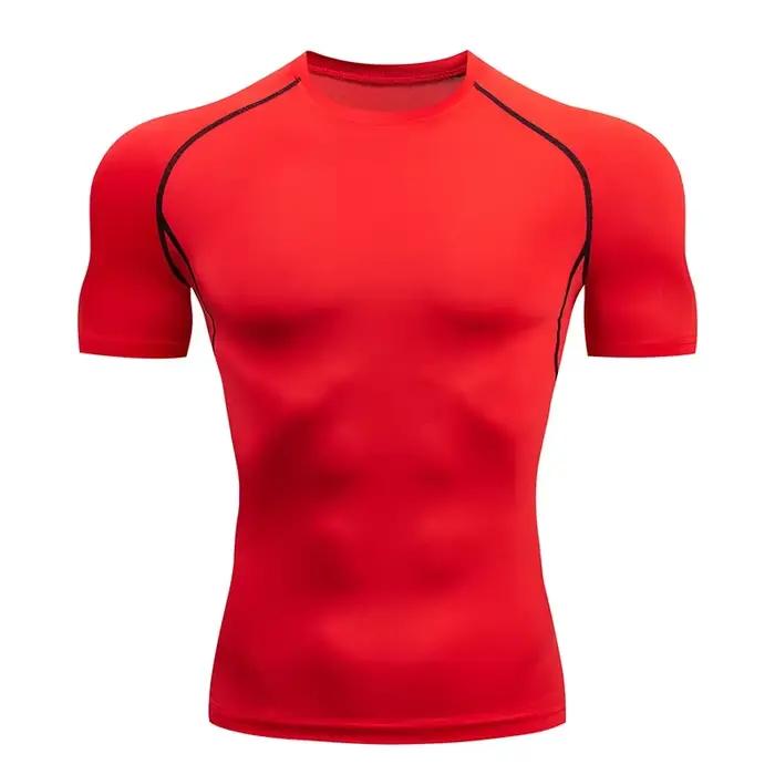 T-shirt de course à manches courtes pour hommes, sweat-shirt de sport, haut pour fitness, jogging et sport, variété de couleurs et tailles