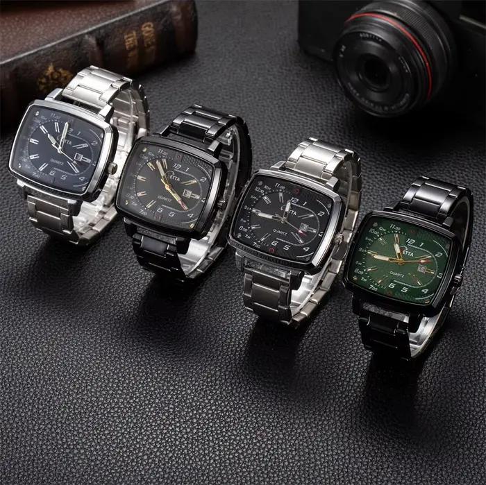 KETTA nouvelles montres d'affaires de loisirs pour homme veilleuse fonction calendrier cadran carré étanche montre à Quartz pour hommes reloj hombre