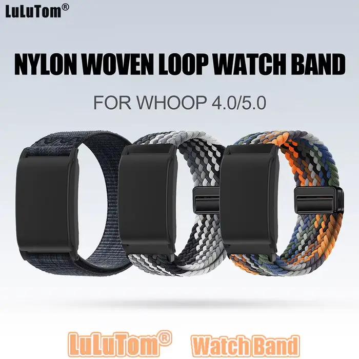 Bracelet de montre en nylon tressé pour WHOOP 5.0/4.0/3.0, bracelet doux au toucher avec fermoir magnétique, respirant, pour homme et femme, idéal pour occasions quotidiennes et spéciales
