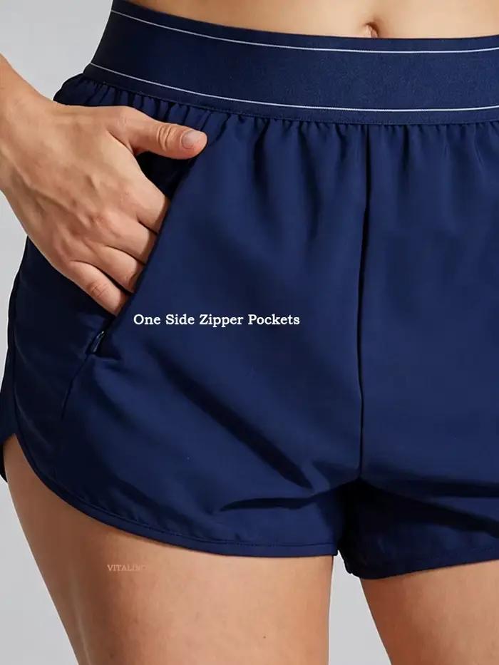 Shorts de course taille haute fendus pour femme