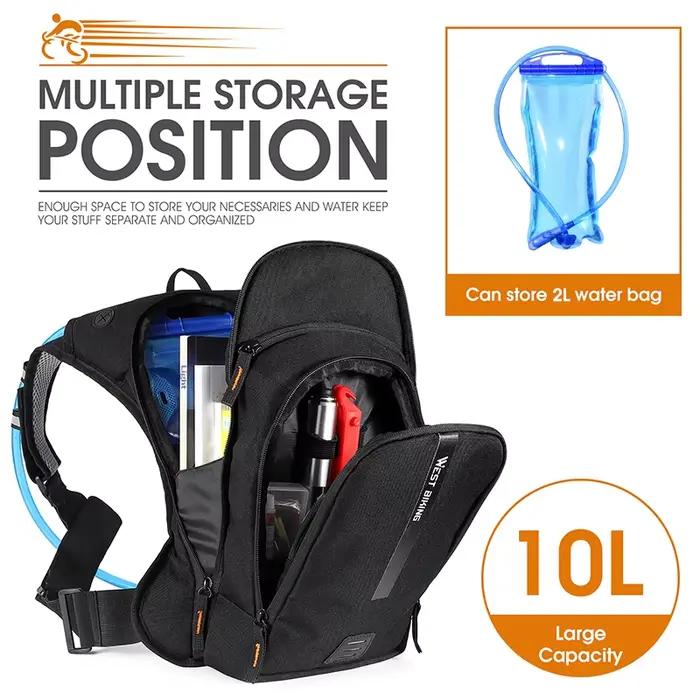 WEST BIKING 10L sac à dos de cyclisme ultraléger sangle ergonomique sac de vélo de route vtt avec sac à eau sac
