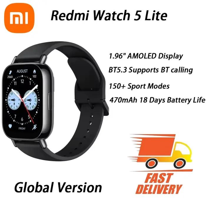 Version mondiale Xiaomi Redmi montre 5 Lite Bluetooth appel téléphonique 1.96 "affichage 150 + Modes de Fitness 5ATM étanche Mi Smartwatch