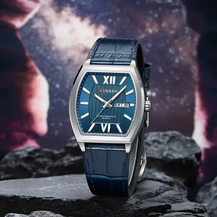 Montre pour homme CURREN au design minimaliste moderne avec jour et date