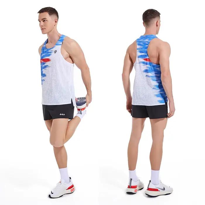 Débardeur de Marathon léger sans couture pour la course-T-Shirt d'entraînement sans manches coupe sèche Singlet chemise de Fitness