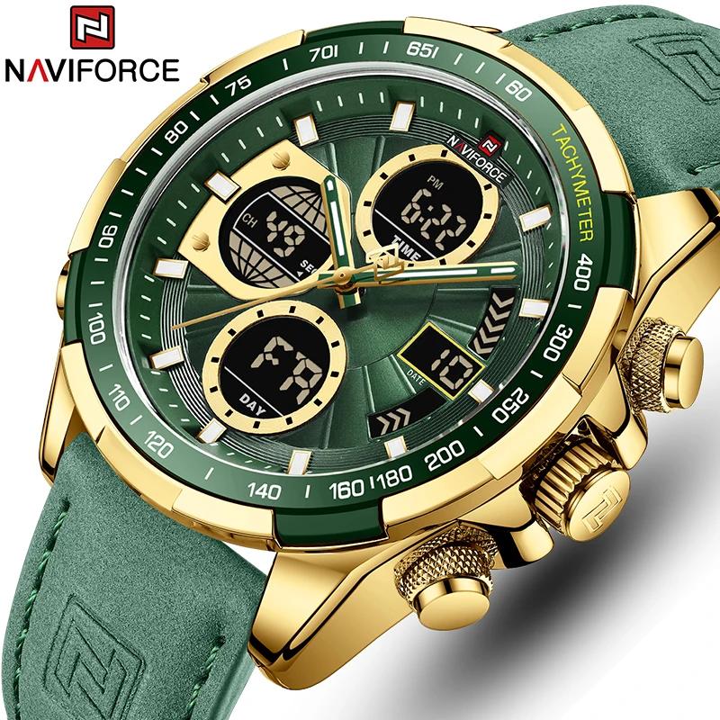 Nouveau NAVIFORCE montres pour hommes en cuir hommes militaire Sport montre étanche Quartz montre-br
