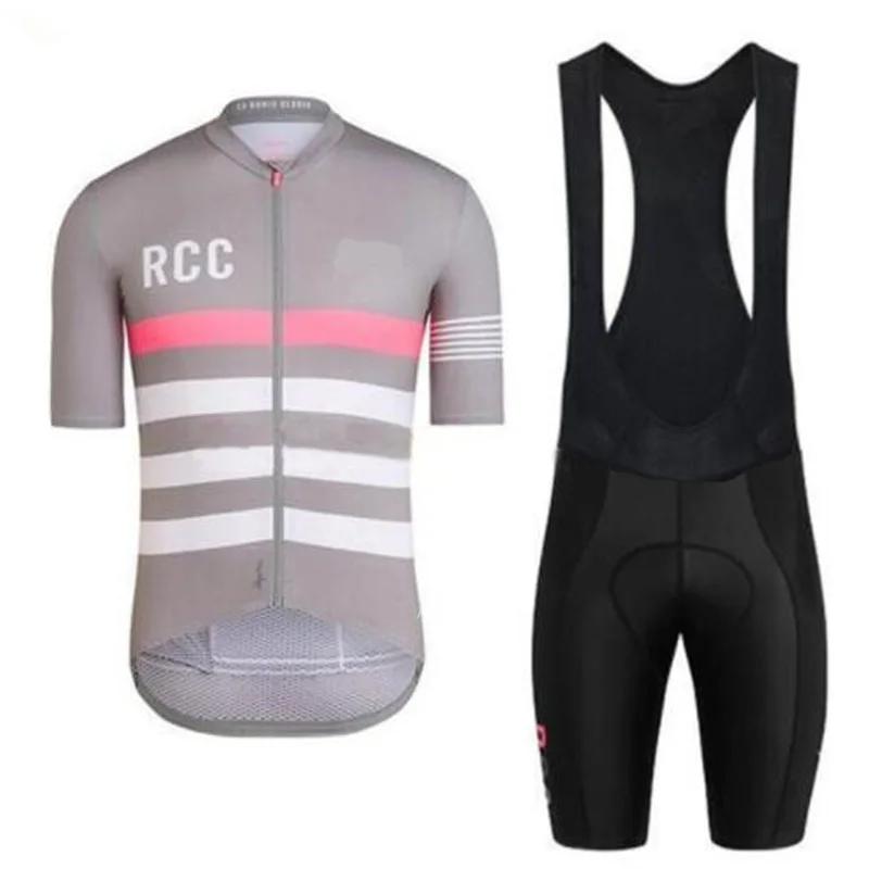 Ensemble de maillot de cyclisme rose RCC à manches courtes pour hommes, tenue de sport cycliste d'ét