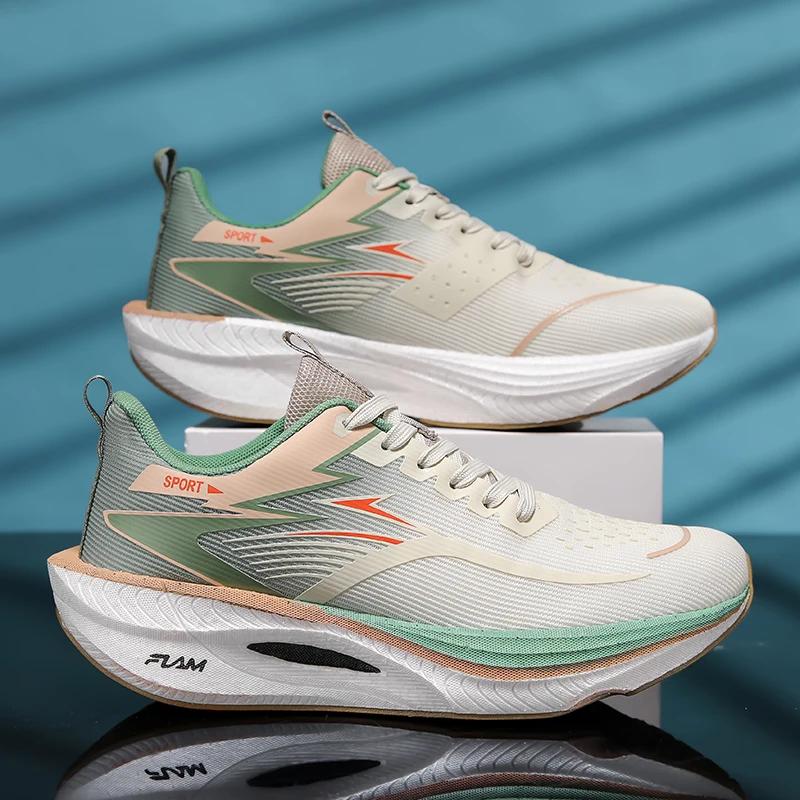 Chaussures de course Marathon avec plaque carbone, respirantes, ultralégères, confortables, pour hom