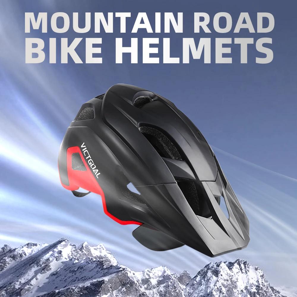 VICTGOAL casque de vélo avec lunettes de soleil visière feu arrière LED casque de vélo de montagne lunettes de soleil bouclier route vtt casques de cyclisme