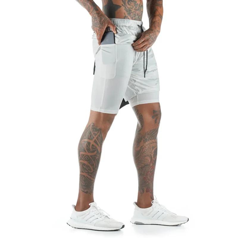 Nouveaux shorts de course pour hommes 2026, shorts de sport 2-en-1 à séchage rapide pour l'entraînement, la gym, le fitness et le jogging, pantalon court d'été pour hommes