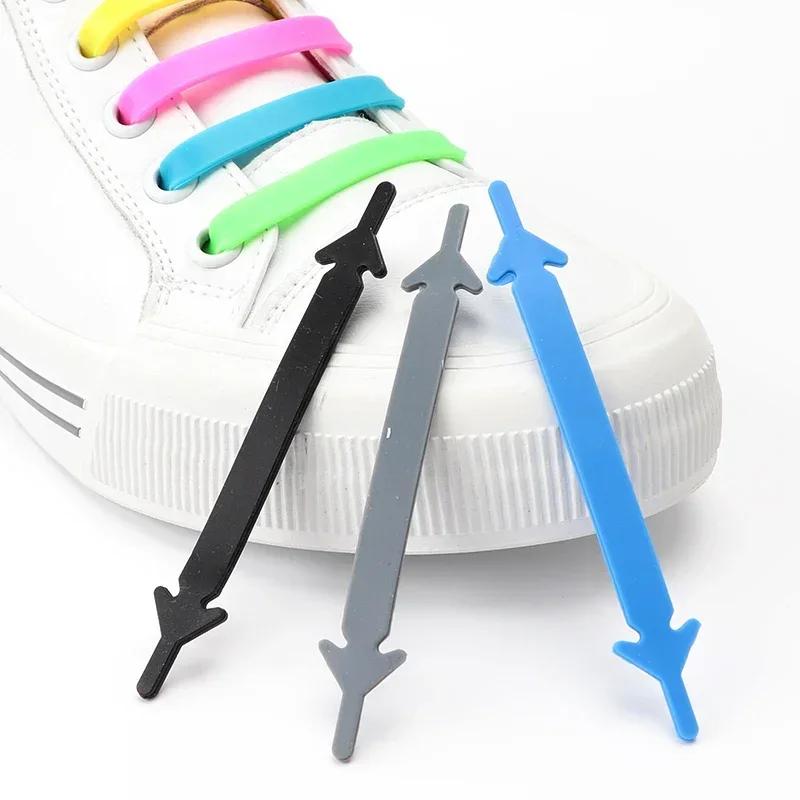 Lacets élastiques en Silicone pour hommes et femmes, baskets de course, sans cravate, avec sangle, 12 pièces/1 ensemble