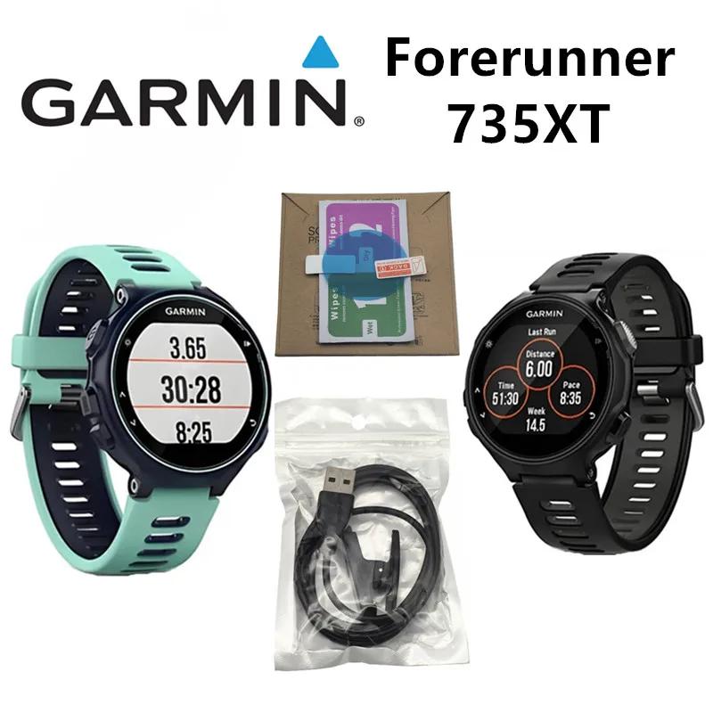 Original Garmin Forerunner 735XT GPS Sport surveillance de la fréquence cardiaque montre prise en charge russe espagnol. Portugais 95% Nouveau