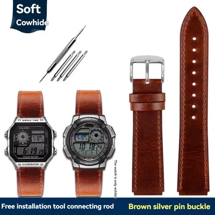 Pour Casio petit bracelet carré AE1200 AE-1300/F-108/W-216H/W-218/WS-1400 W-737H Hretro bracelet de