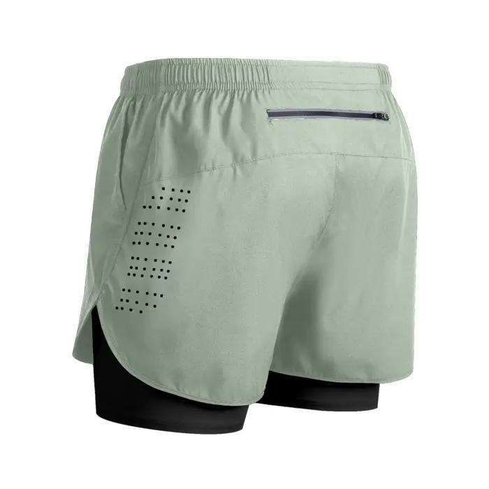Short de course pour hommes séchage rapide Fitness noir Double couche Shorts hommes nouveau Sport en