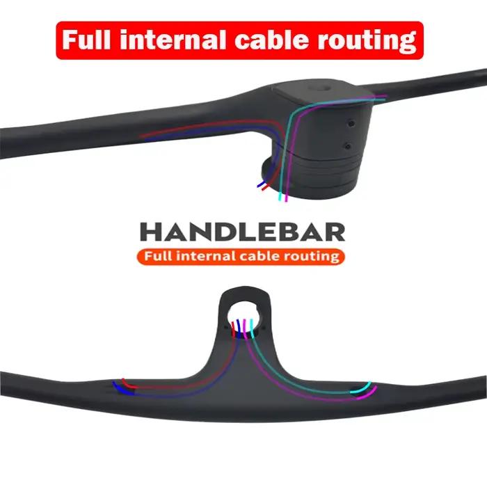 Syncros noir vtt guidon intégré interne en fibre de carbone câble forme tige de guidon-20 degrés cad