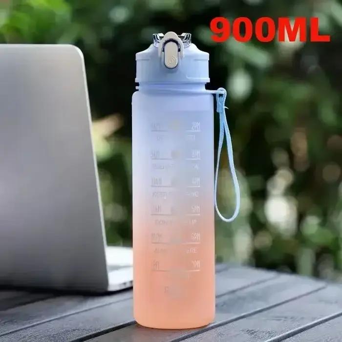Bouteille d'eau de sport pour course à pied, 2l, motivation avec marqueur de temps, autocollants, go