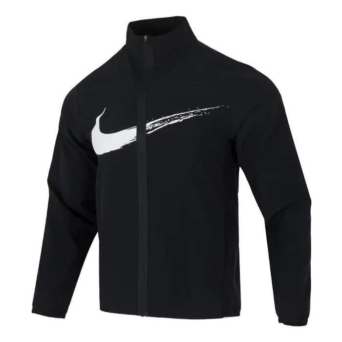 Nike Veste tissée coupe-vent à col montant pour hommes, vêtements de sport décontractés, fitness, co