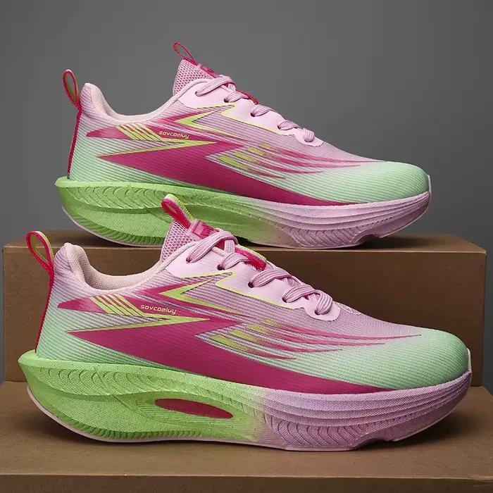 Chaussures de course pour hommes avec plaque en carbone, spécialité marathon, respirantes, légères,