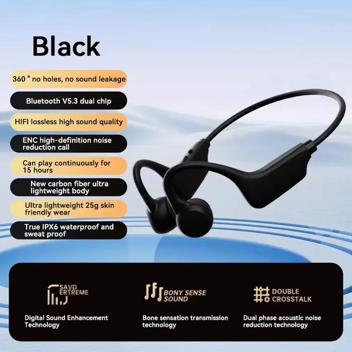 Écouteurs à Conduction Osseuse Étanche IPX8 MP3 32 Go Bluetooth 5.4 avec Micro pour la Natation, la