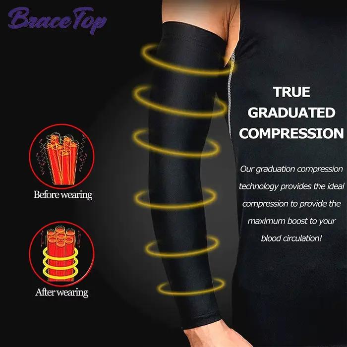 BraceTop 1 PC Manchons de bras de refroidissement de sport pour hommes et femmes, manchons de protec