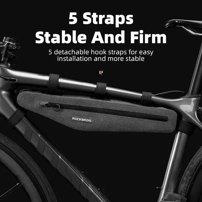 ROCKBROS – sac de vélo entièrement étanche de 1,5 l, Tube avant triangulaire allongé, Double fermetu
