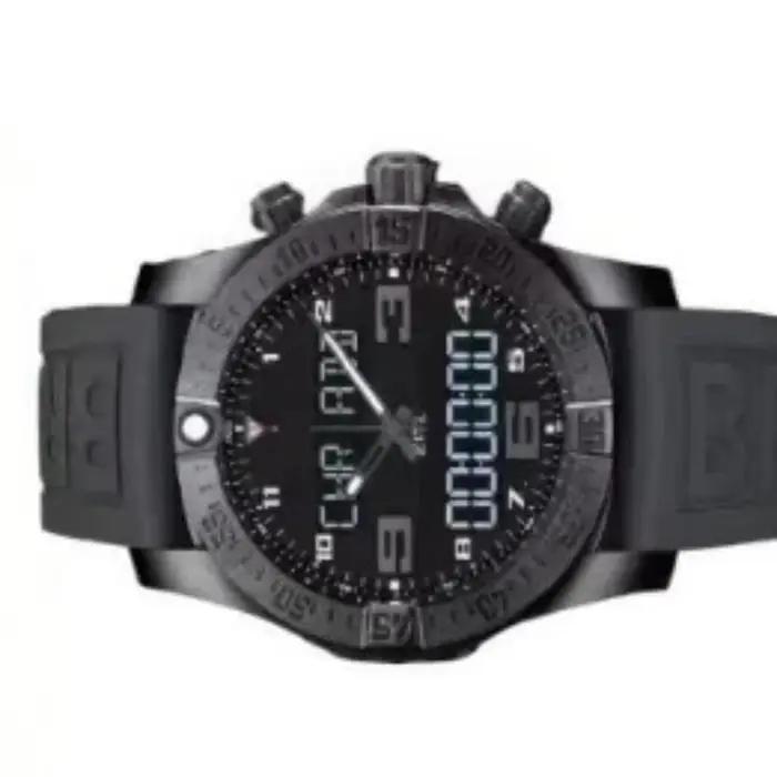 Montre de sport pour homme de la série Aviation Evolution, bracelet en caoutchouc noir et bleu, mont