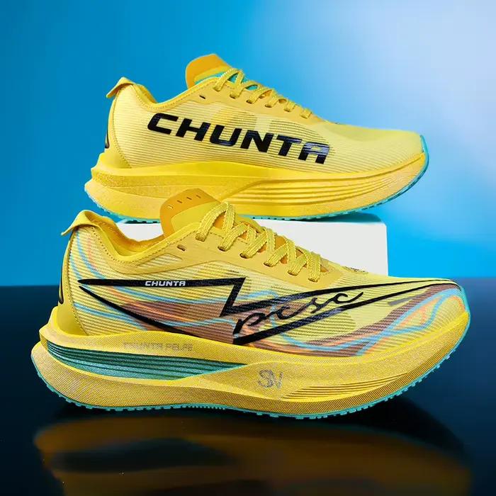 Chaussures de course Marathon pour hommes avec plaque en carbone, chaussures de sport professionnell