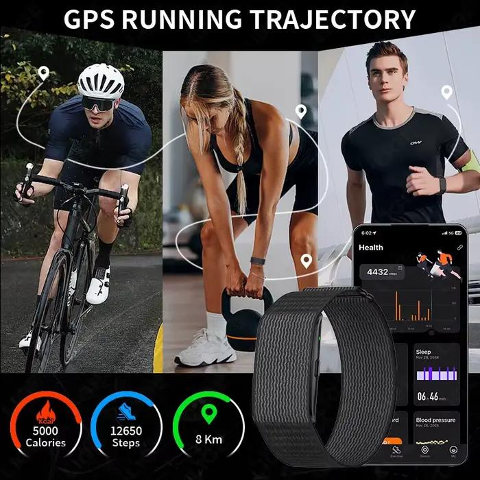 Nouveau sans écran montre intelligente hommes GPS course trajectoire Ultra léger Bracelet sang oxygène fréquence cardiaque 24H bande de santé montres de sport