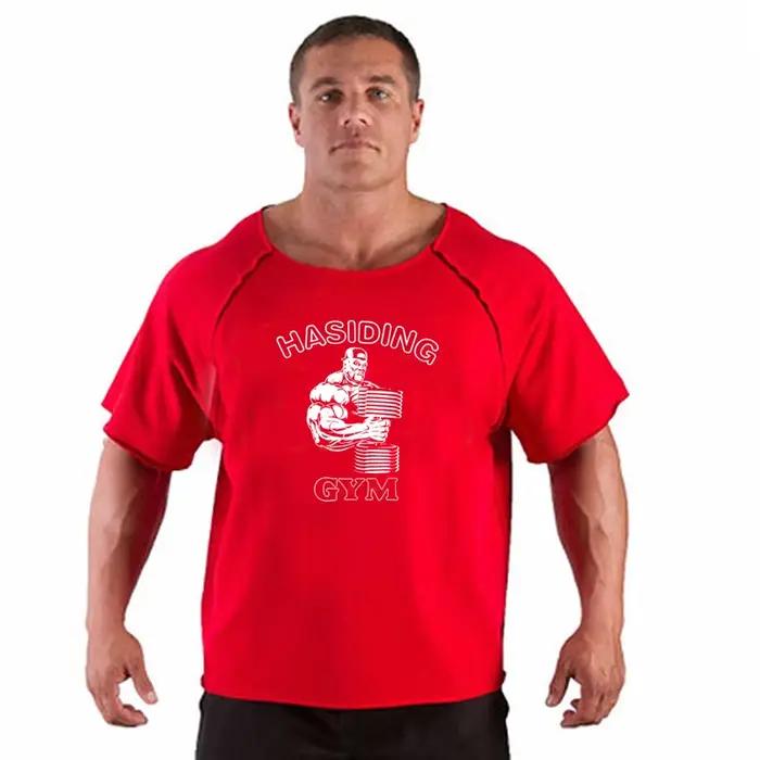 T-shirt de sport en coton pour homme, t-shirt d'entraînement respirant, t-shirt de fitness, hauts de gym, maillot de course, vêtements pour hommes, t-shirts pour entraînement