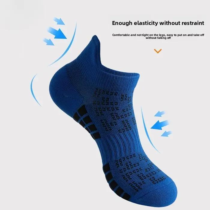 Chaussettes de course professionnelles pour hommes et femmes chaussettes de badminton antidérapantes absorbant les chocs évacuant la transpiration coupe basse été