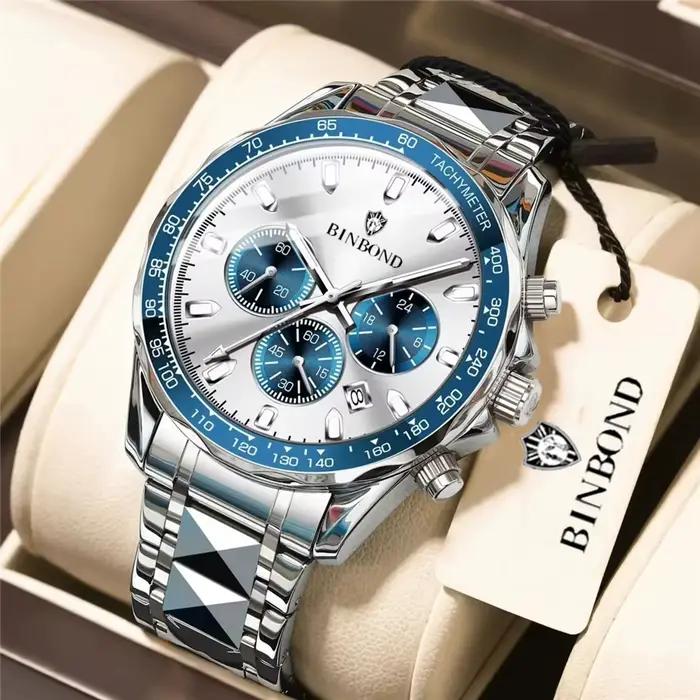 Nouvelle montre automatique pour homme petit cadran bleu numérique mode montres à Quartz hommes horloge