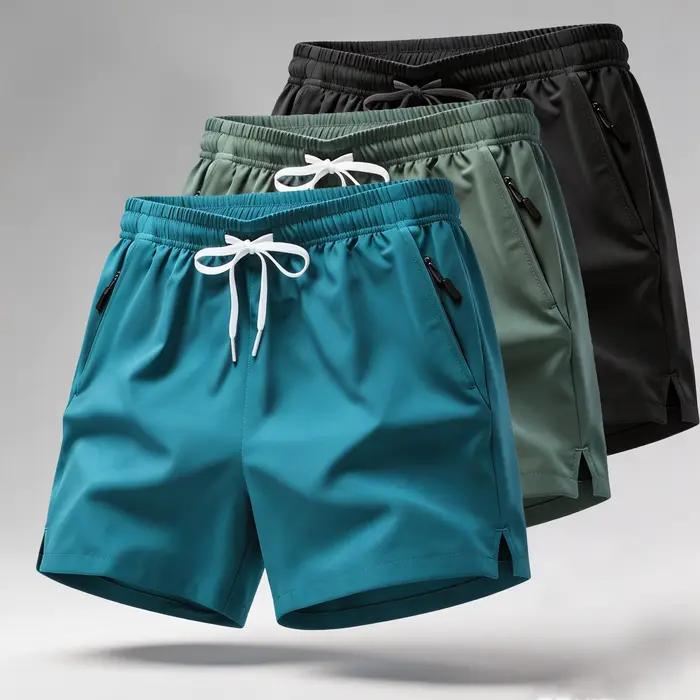 Shorts de course à séchage rapide pour hommes avec cordon de serrage et poches zippées - Idéal pour les entraînements sportifs et les séances de gym