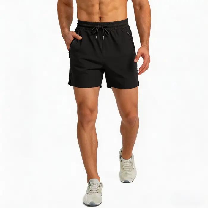 Shorts de course à séchage rapide pour hommes avec cordon de serrage et poches zippées - Idéal pour les entraînements sportifs et les séances de gym