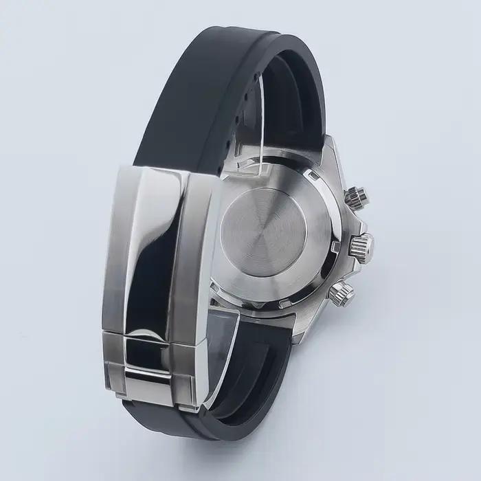 Boîtier de montre NEITON 39mm VK63 argent/or avec bracelet en acier inoxydable massif pour montres