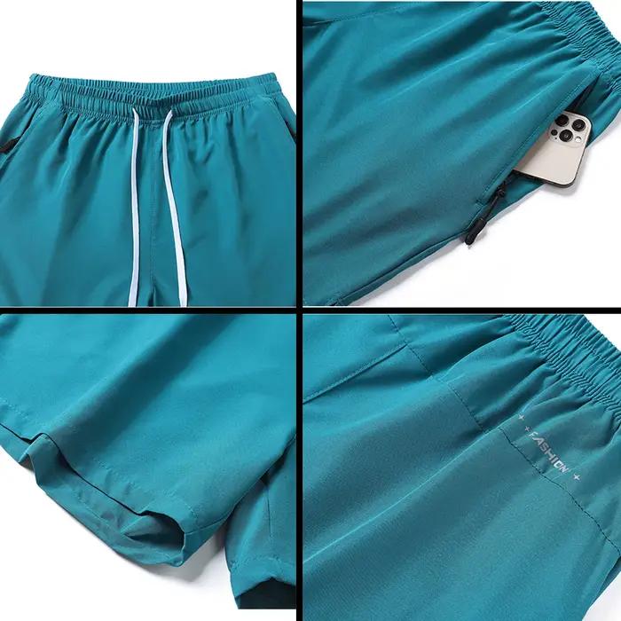 Shorts de course à séchage rapide pour hommes avec cordon de serrage et poches zippées - Idéal pour les entraînements sportifs et les séances de gym