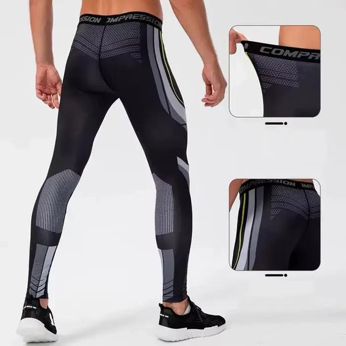 Leggings de course pour hommes vêtements de sport à séchage rapide collants de fitness d'entraînement de jogging pantalons de sport à compression polyester élasthanne adapté pour toutes les saisons occasions spéciales pour athlètes