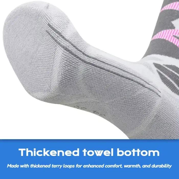 Chaussettes thermiques MIHJUSFDH en laine mérinos pour homme et femme, chaudes, antidérapantes, épaisses et élastiques, idéales pour le ski, le snowboard, la randonnée et la course à pied