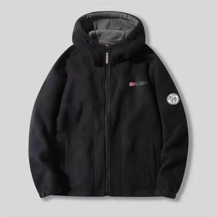 Veste de sport chaude et épaisse avec col rabattu pour hommes, coupe-vent, respirante, polyester, automne et hiver