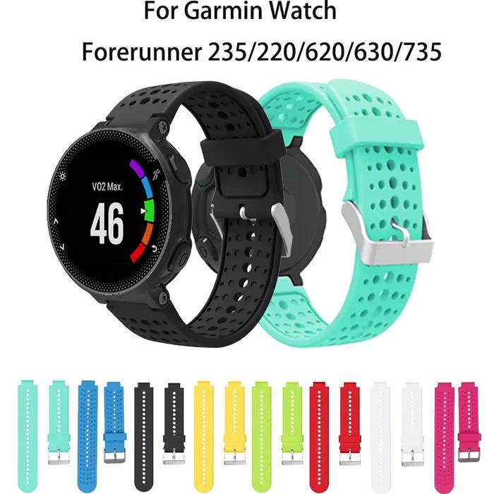 Bracelet de montre silicone pour Garmin Forerunner 220 230 235 620 630 design moderne ajustable pour sportifs occasions spéciales