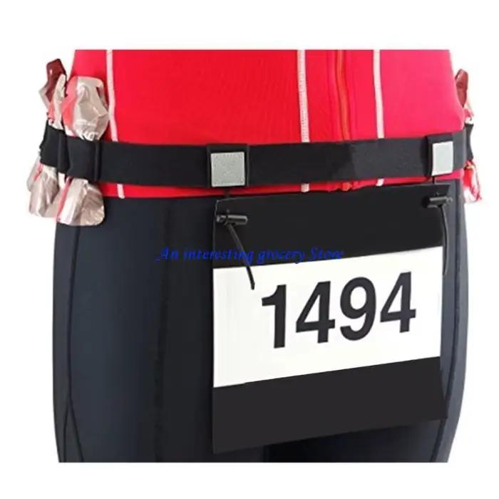 Ceinture numéro course 652D, avec bande réfléchissante à boucle en Gel