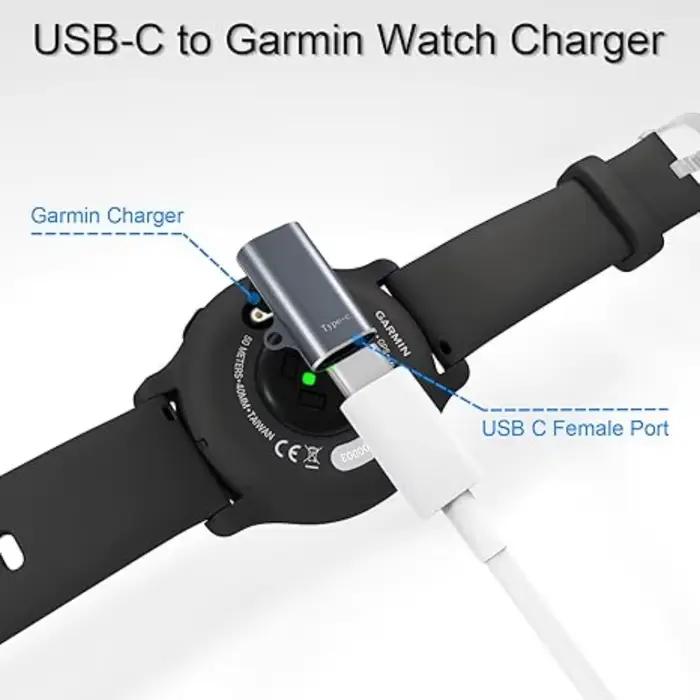 Adaptateur de câble de chargement pour Garmin Fenix 8 7 7S 7X 6S 6 Forerunner 955 965 970 740 instinct 3 2 2X 2S USB-C