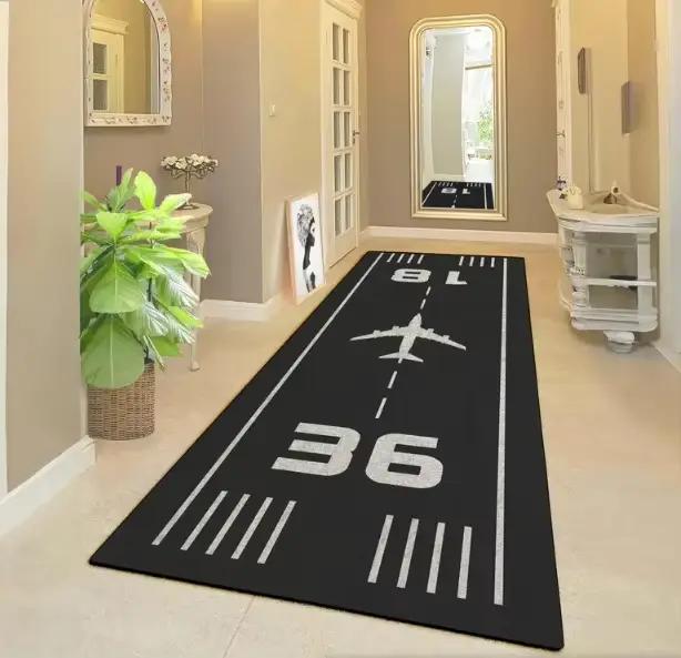 Tapis de course d'avion moderne en polyester pour salon hôtel ou bureau élégant et antidérapant à offrir pour occasions spéciales