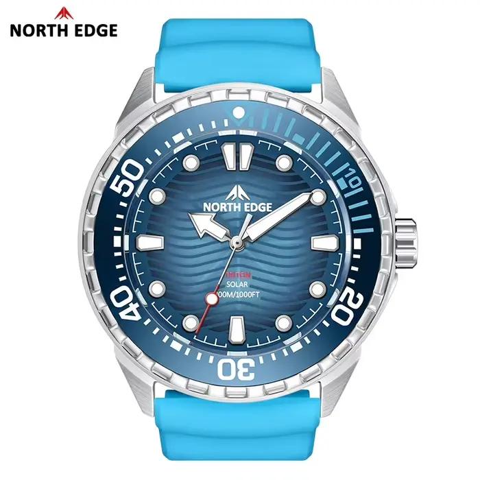 Montre de plongée solaire NORTH EDGE TRITON-TI en titane et acier inoxydable