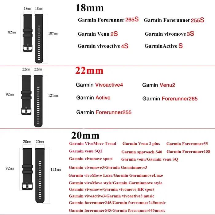 Sangle pour Garmin Venu 3S Forerunner 265s 255s
